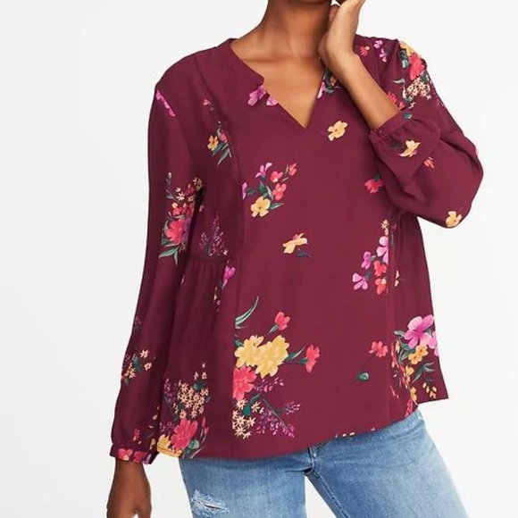Old Navy Floral-Print Georgette Swing Blouse Women - Picture 1 of 2